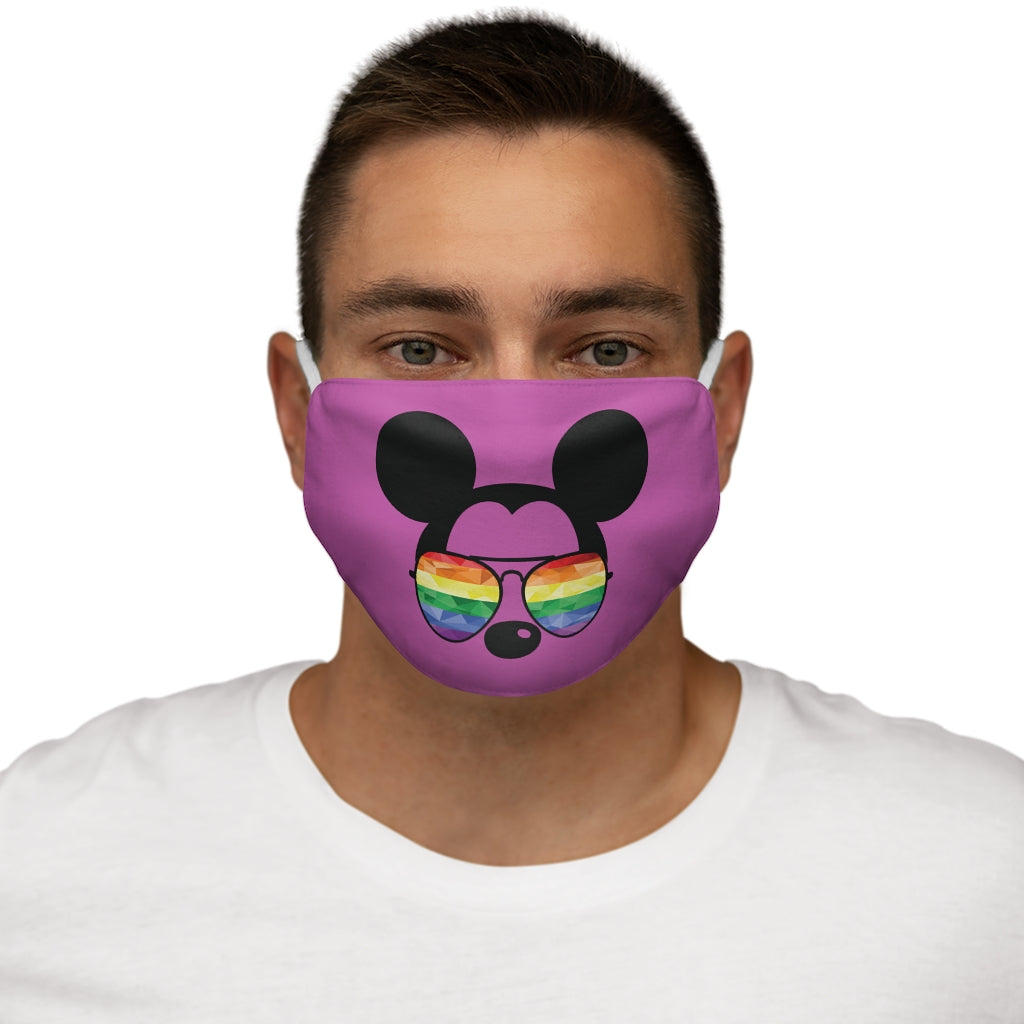 Rainbow Sunglasses Mouse Face Mask Snug-Fit Polyester/Cotton Face Mask