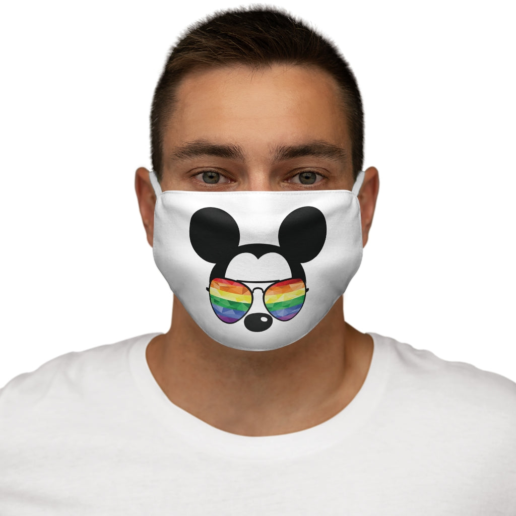 Rainbow Sunglasses Mouse Face Mask Snug-Fit Polyester/Cotton Face Mask