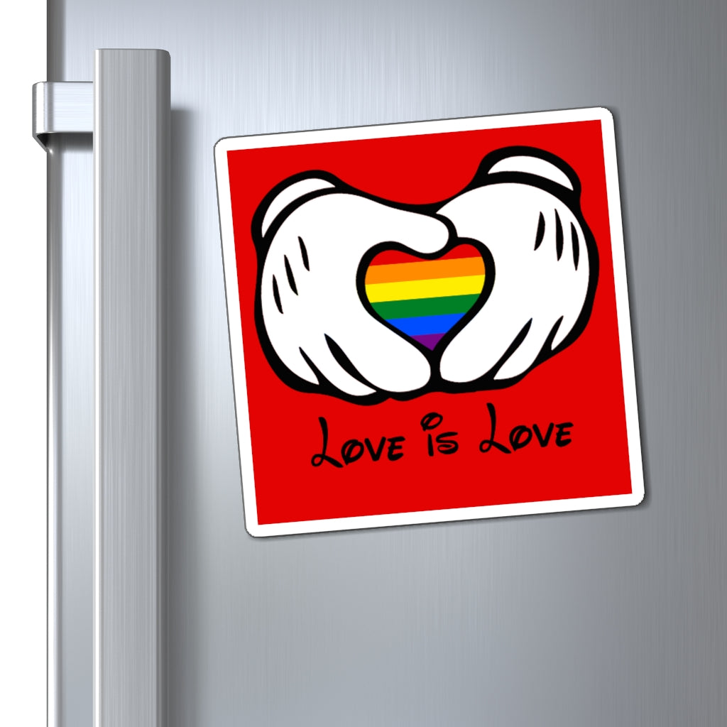 Love is Love Mouse Hands Gay Pride Magnets