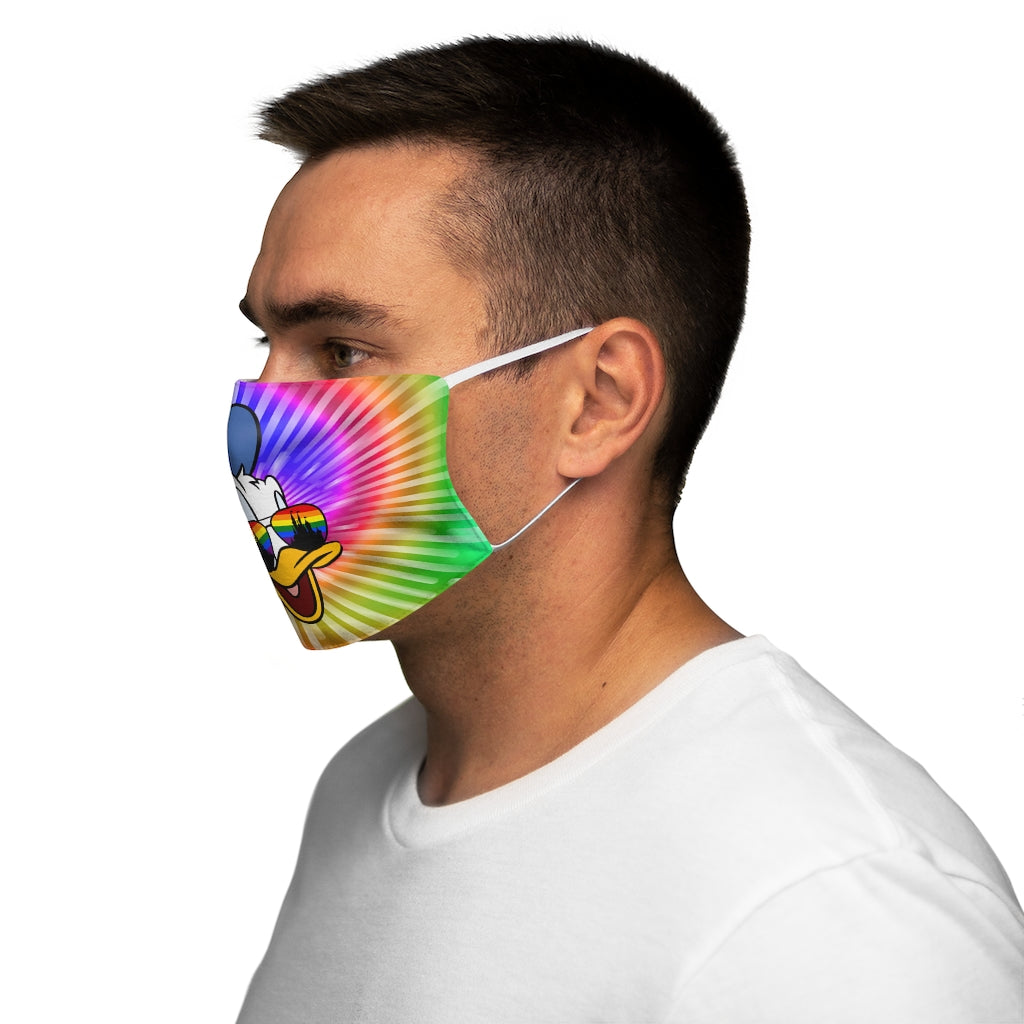 El pato ve el arcoíris Mascarilla facial de poliéster/algodón ajustada