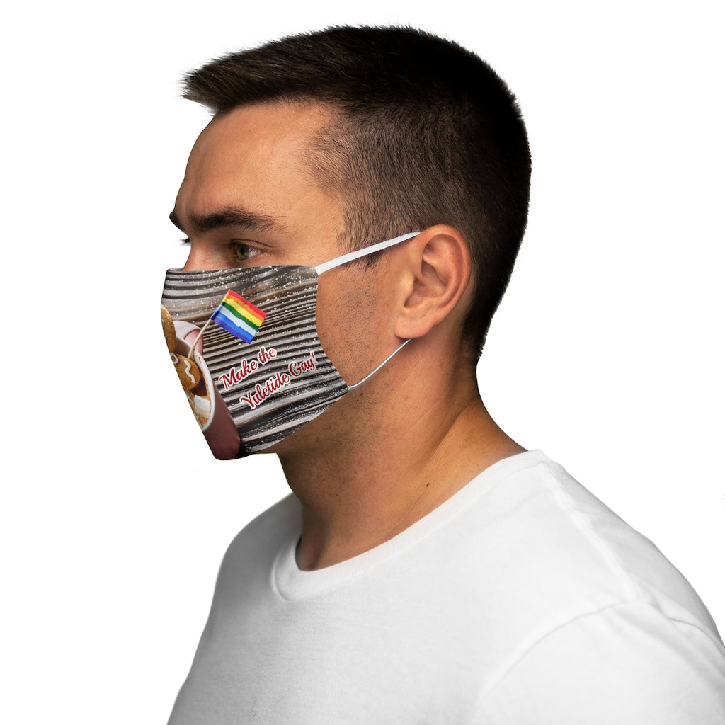 Fabriquez le masque facial en polyester/coton Yuletide Gay Gingerbread Man Snug-Fit