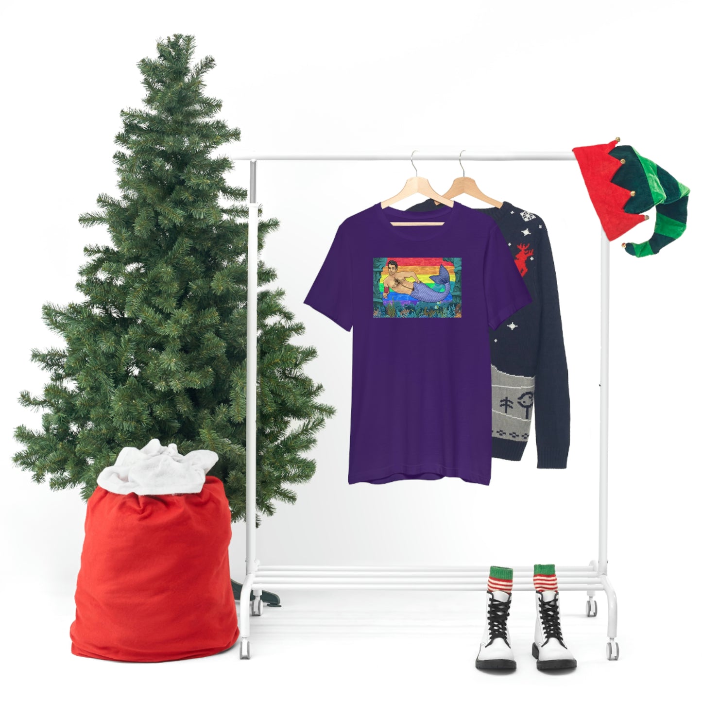 Gay Merman Under the Sea Adult T-Shirt