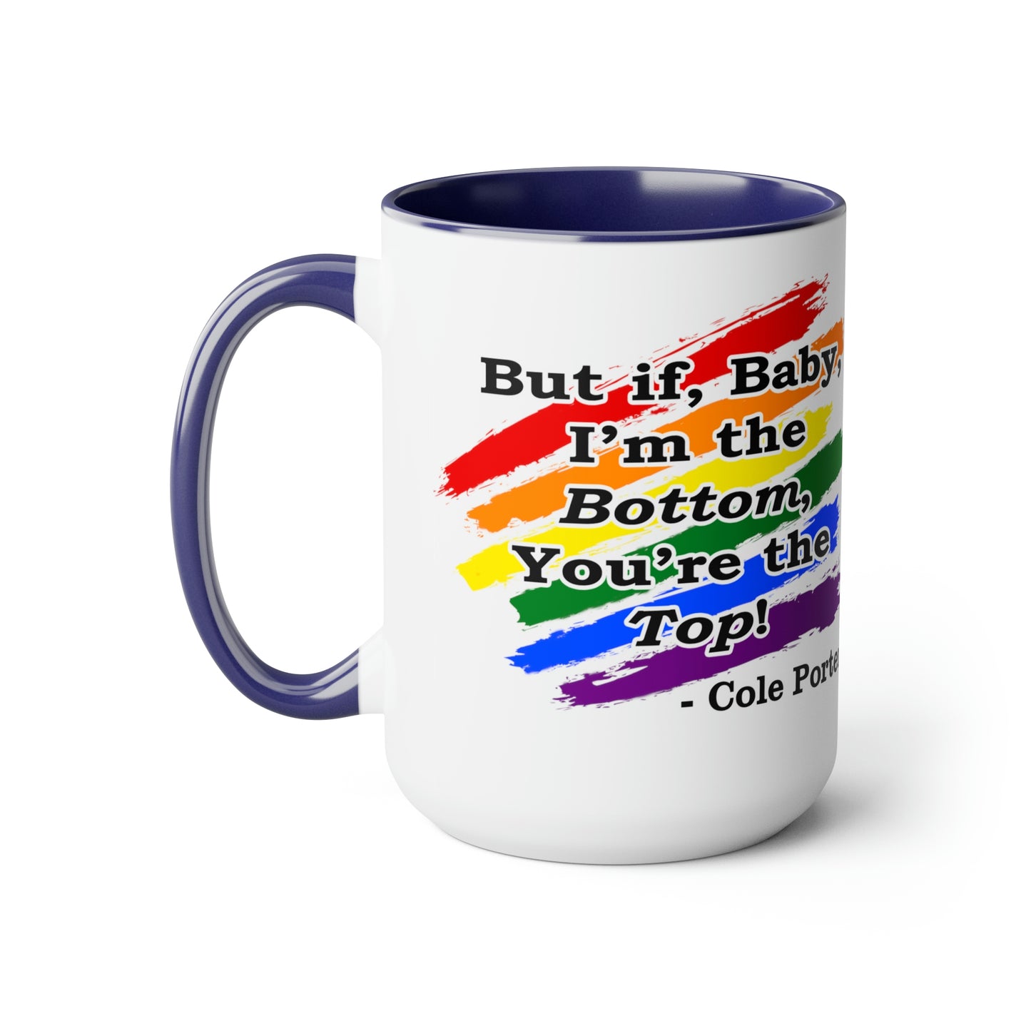 Soy el inferior, tú eres el superior Tazas de café de dos tonos, 15 oz