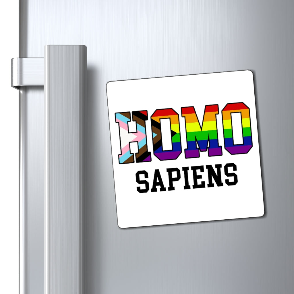 HOMO SAPIENS LGBTQ Pride Magnet - Car Magnet, Refrigerator Magnet