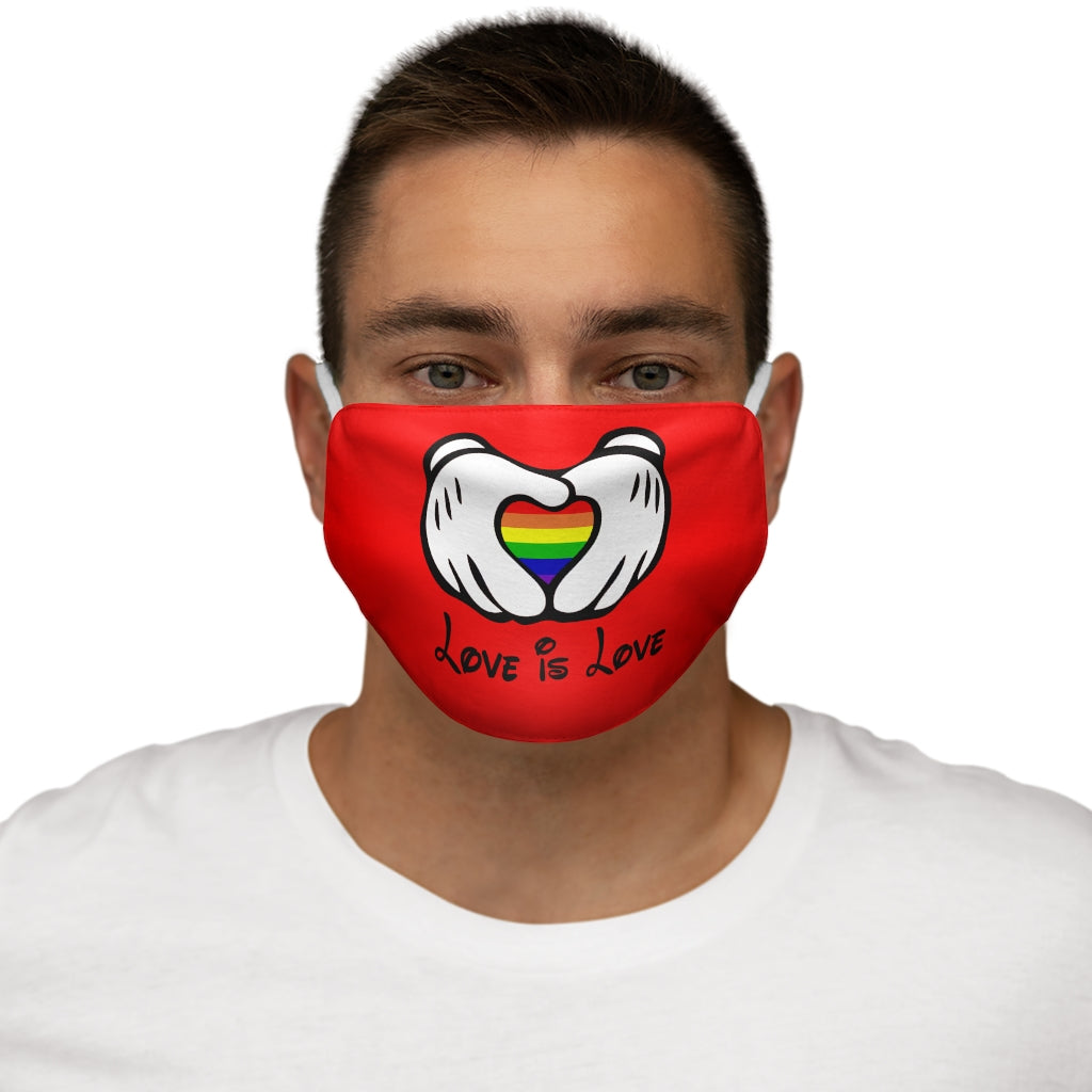 Love is Love Rainbow Pride Mascarilla facial de poliéster/algodón ajustada