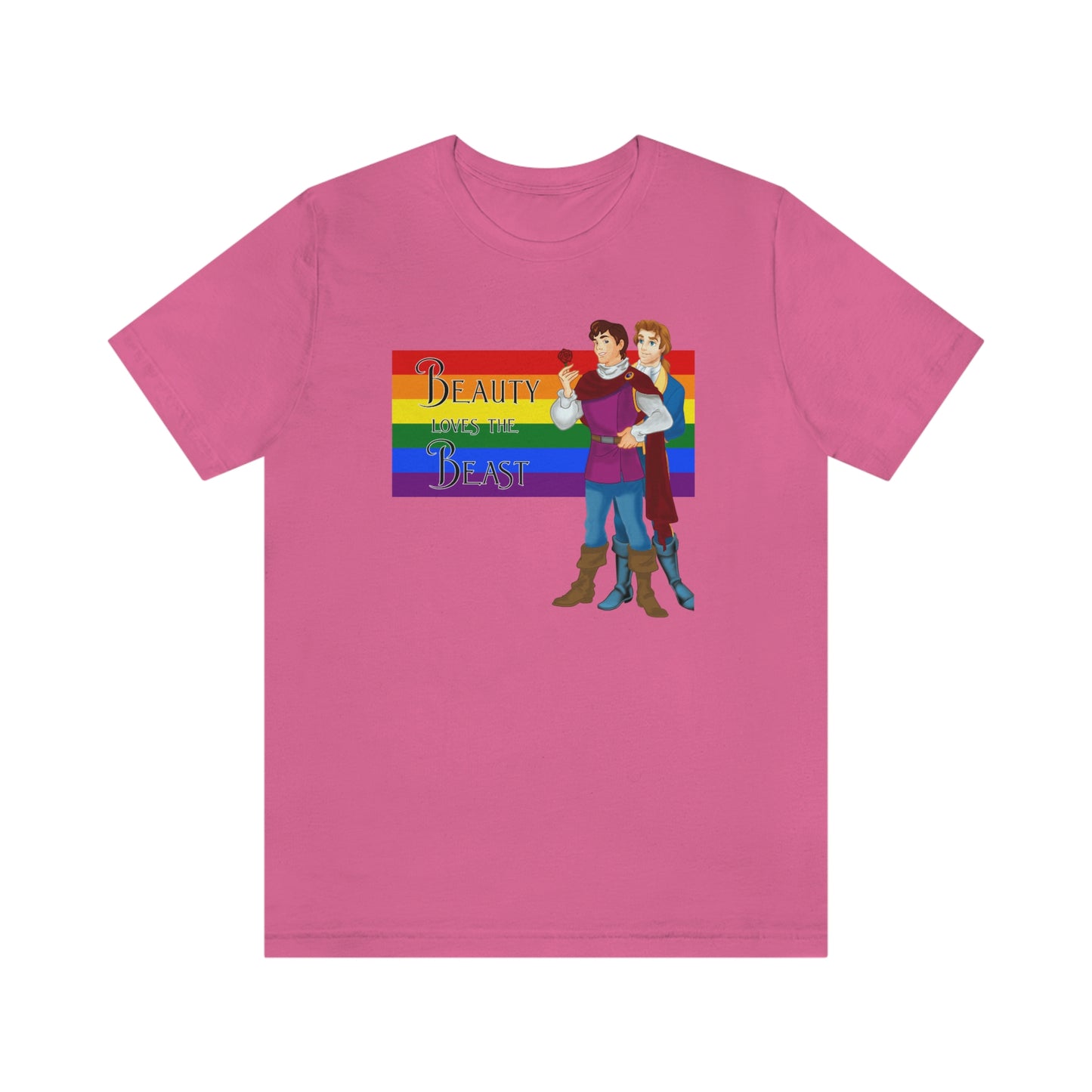 Gay Beauty Loves the Beast Adult T-Shirt