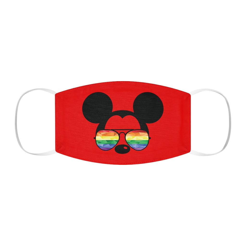 Rainbow Sunglasses Mouse Face Mask Snug-Fit Polyester/Cotton Face Mask