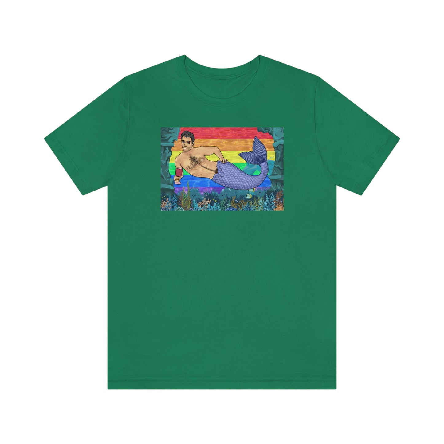 Gay Merman Under the Sea Adult T-Shirt