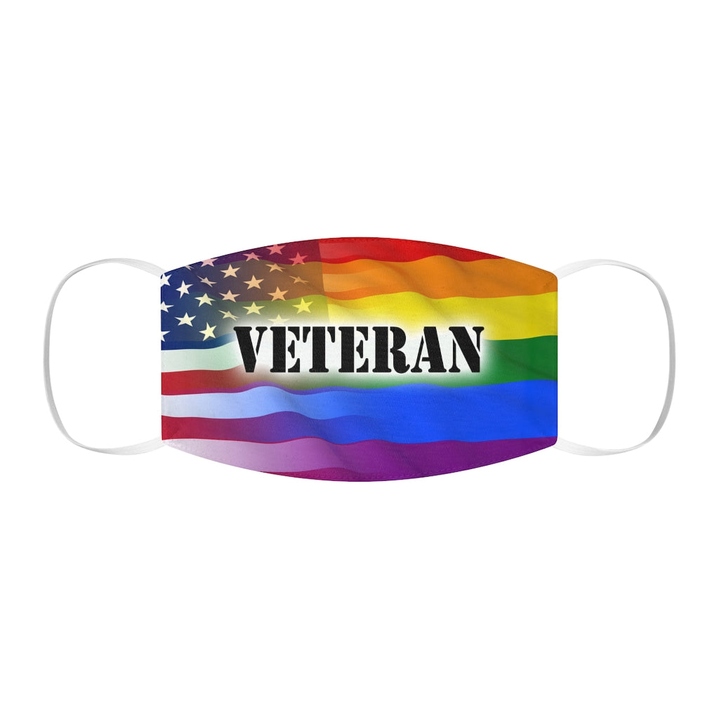 Mascarilla facial de poliéster/algodón ajustada para veteranos americanos LGBTQ
