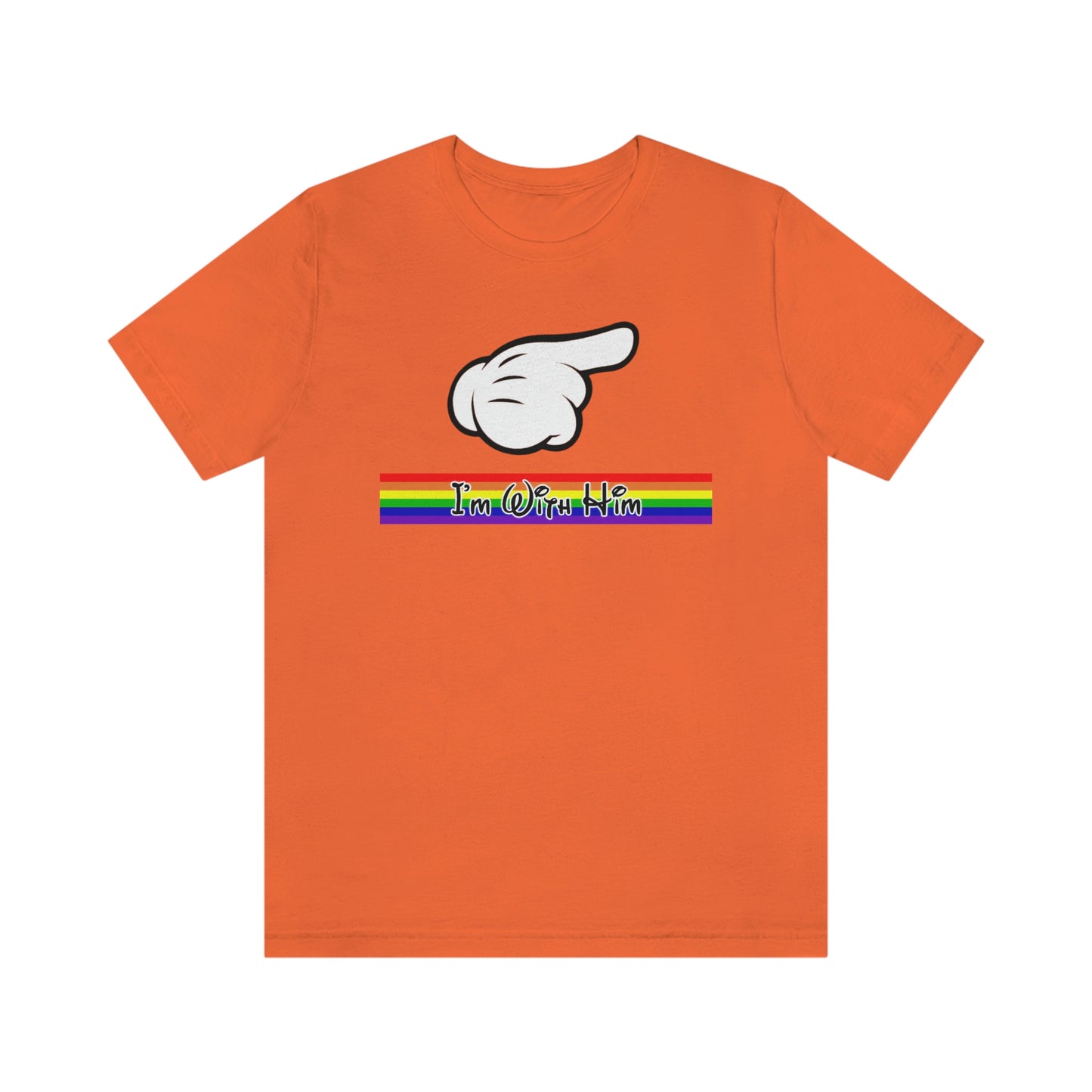 Je suis avec lui T-shirt adulte avec la main de la souris pointant vers la droite