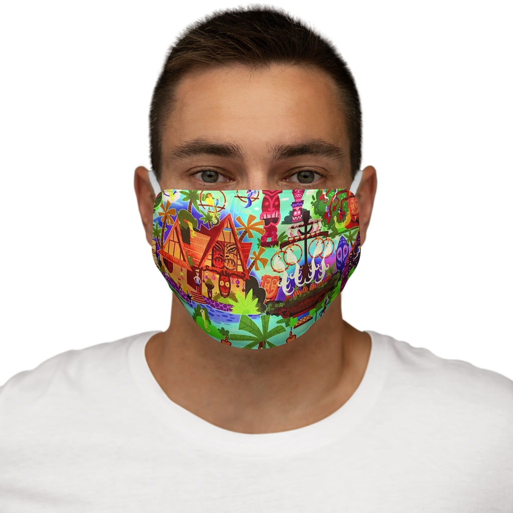 Tiki Hut Snug-Fit Polyester/Cotton Face Mask