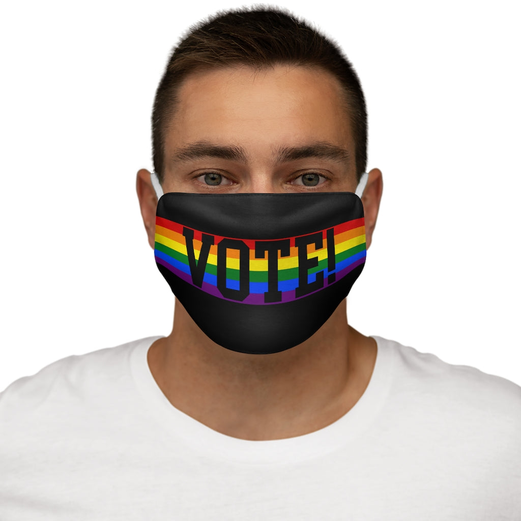 Rainbow LGBTQ Pride VOTE Snug-Fit Polyester/Cotton Face Mask
