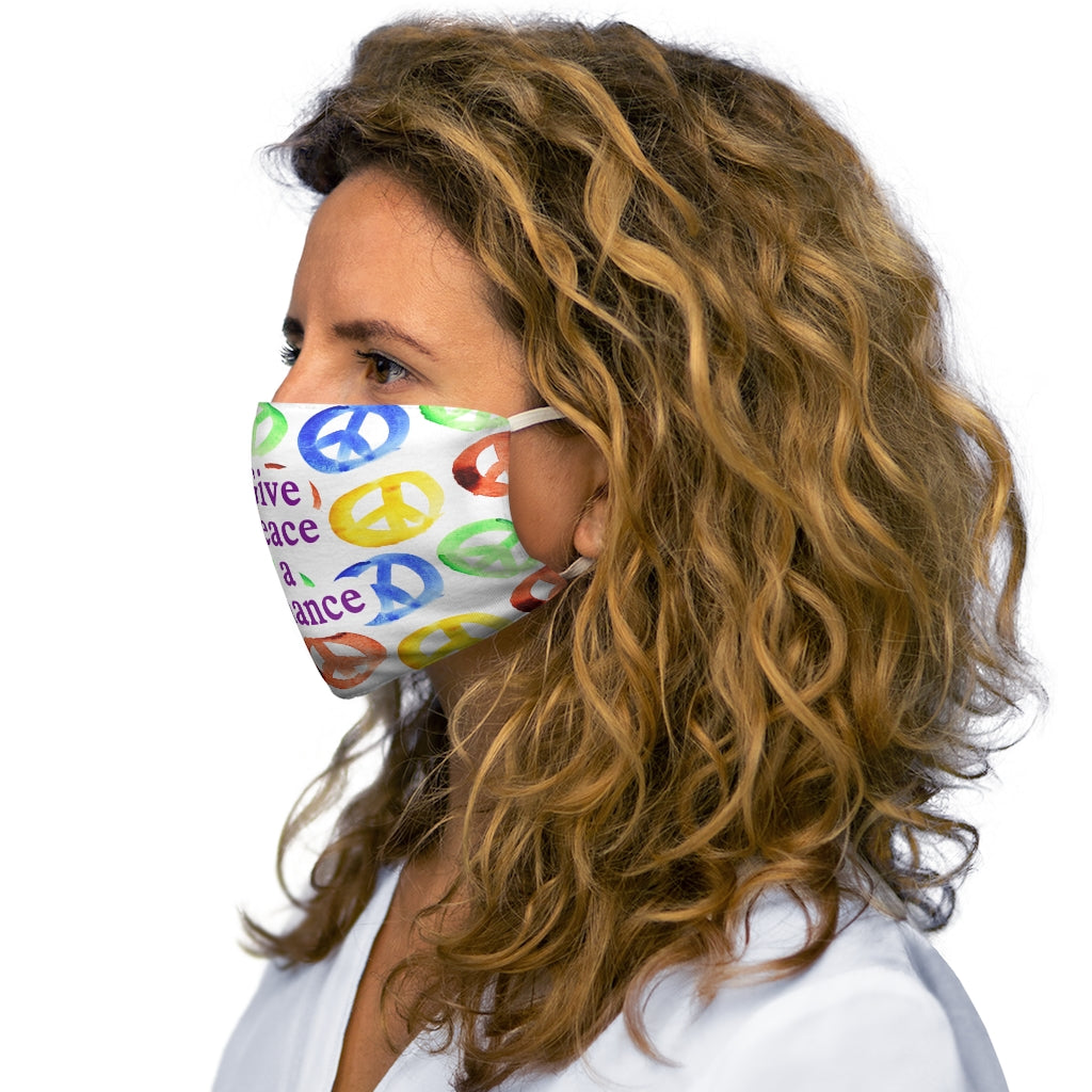 Dale a la paz una oportunidad Mascarilla facial de poliéster/algodón ajustada