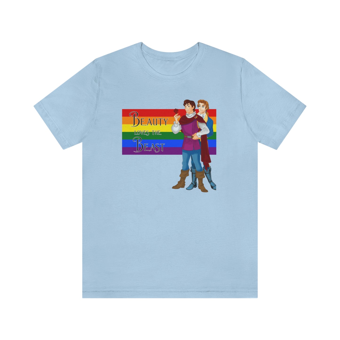 Gay Beauty Loves the Beast Adult T-Shirt