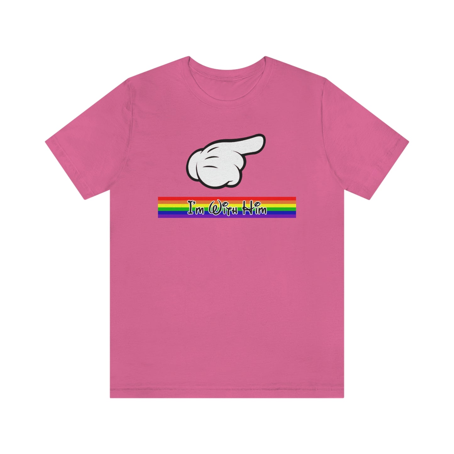 Je suis avec lui T-shirt adulte avec la main de la souris pointant vers la droite