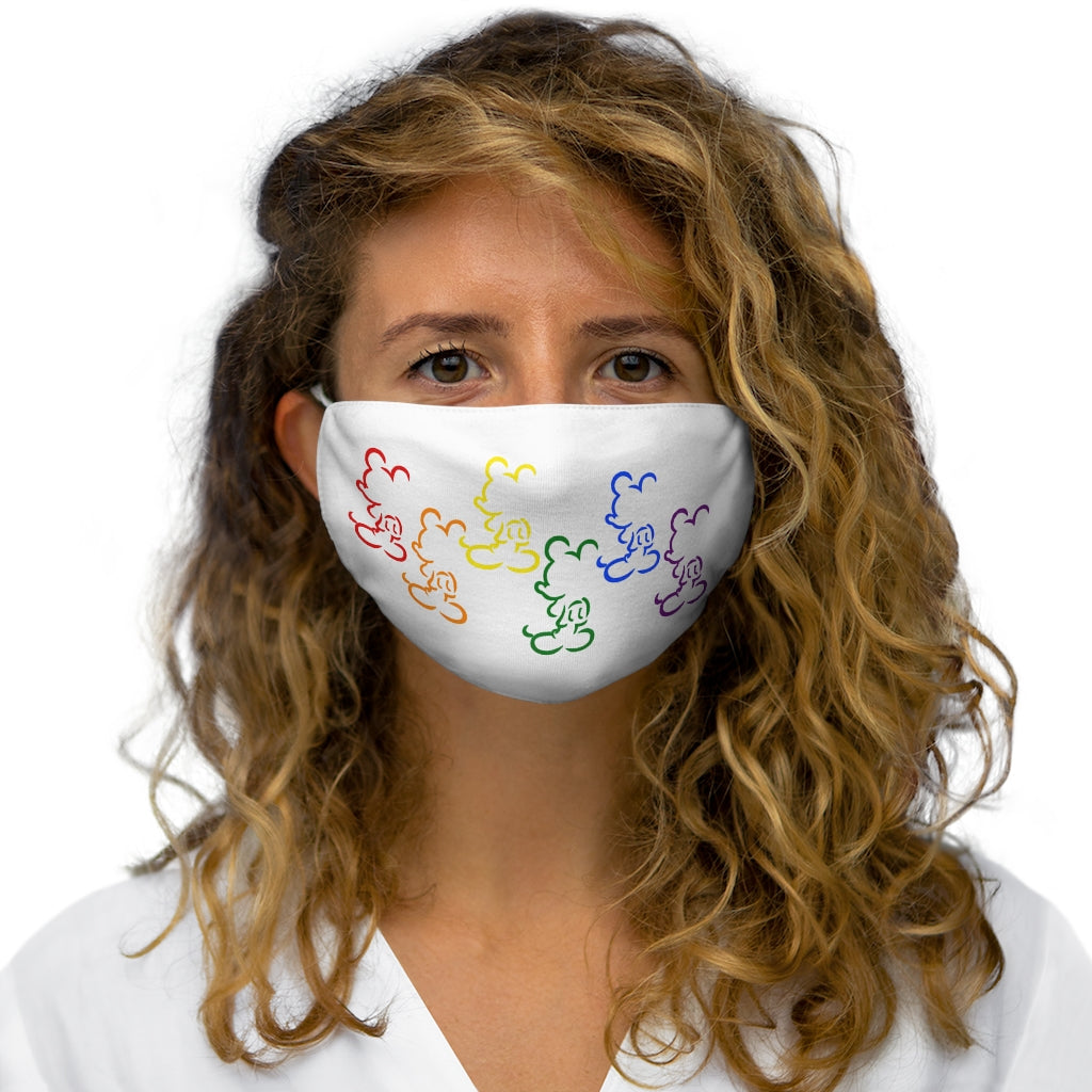 Masque facial en polyester/coton ajusté Rainbow Mouse Silhouettes