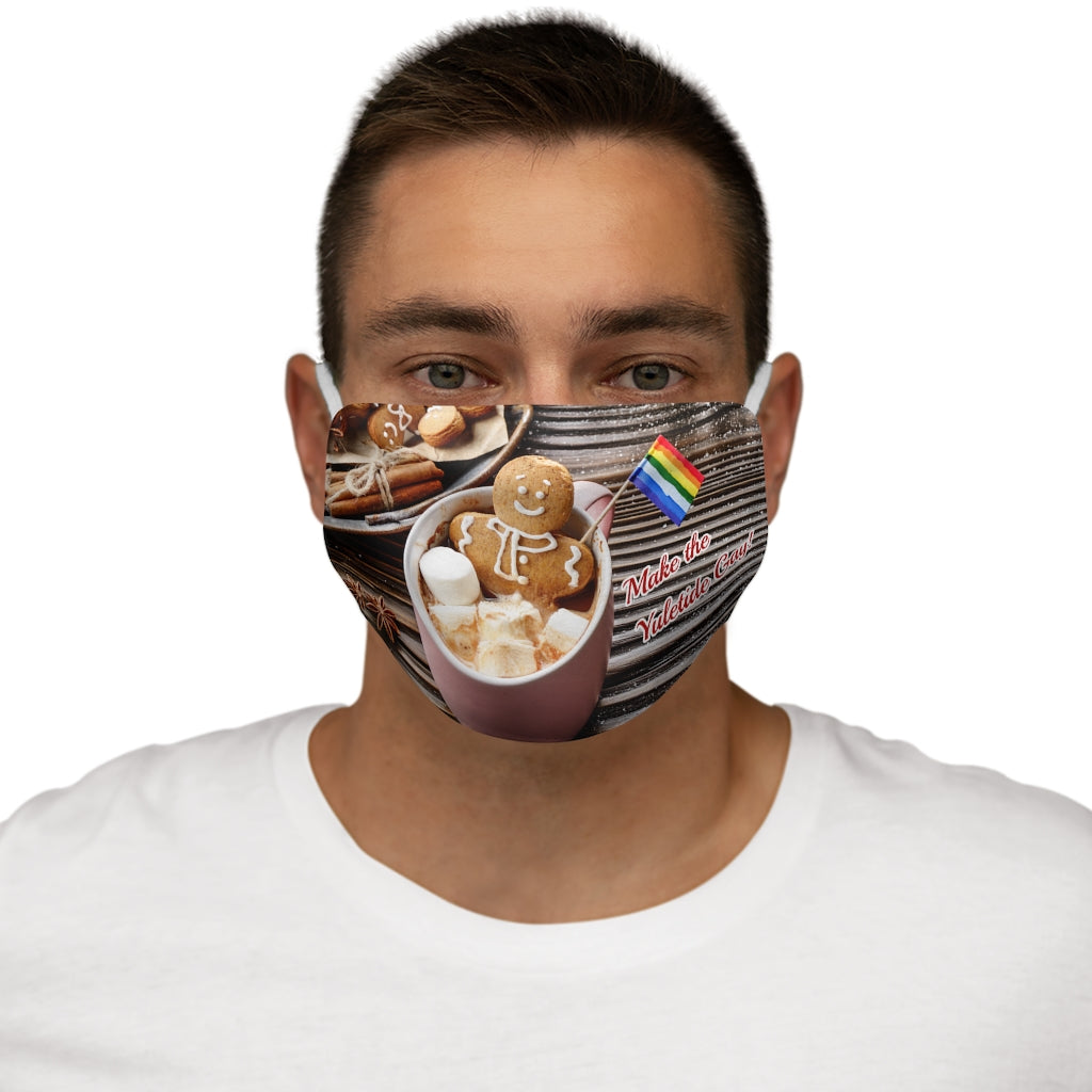 Fabriquez le masque facial en polyester/coton Yuletide Gay Gingerbread Man Snug-Fit