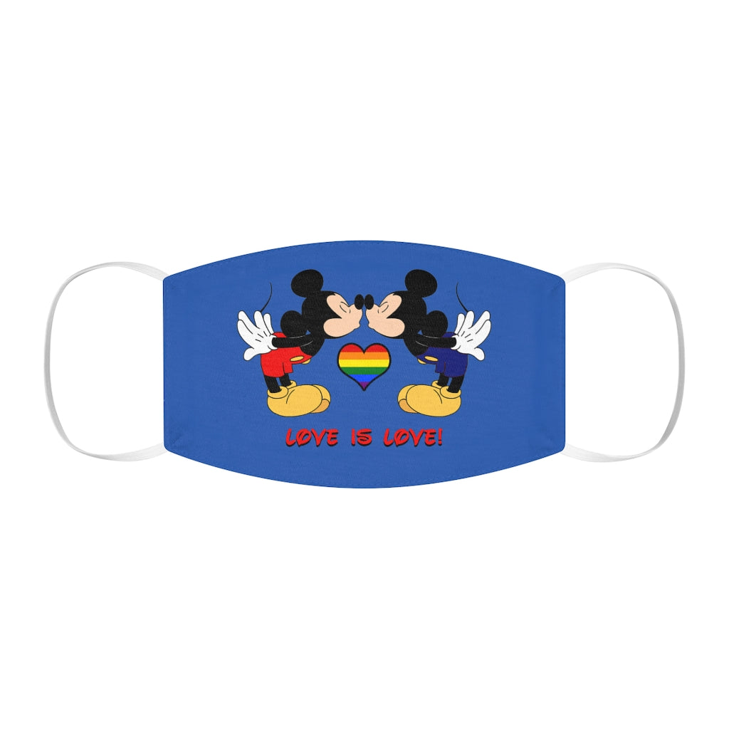 Gay Mice Kissing in the Castle Love Is Love Snug-Fit Polyester/Cotton Face Mask