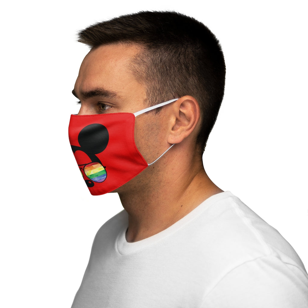 Rainbow Sunglasses Mouse Face Mask Snug-Fit Polyester/Cotton Face Mask