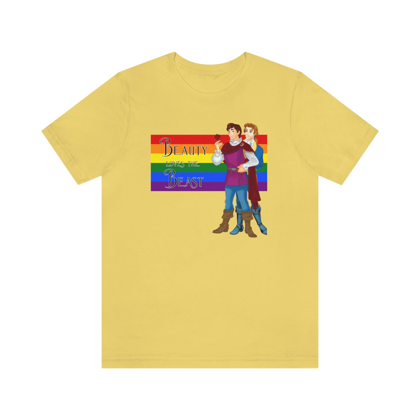 Gay Beauty Loves the Beast Adult T-Shirt