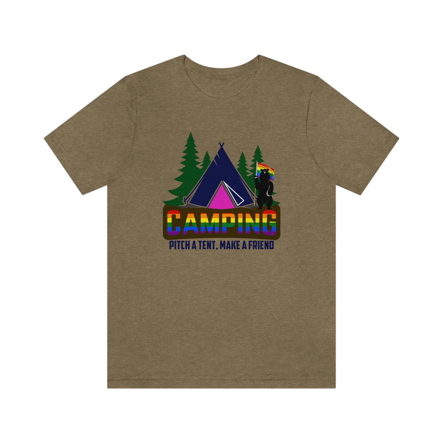 Gay Camping Pitch A Tent Make A Friend Adult Unisex T-Shirt