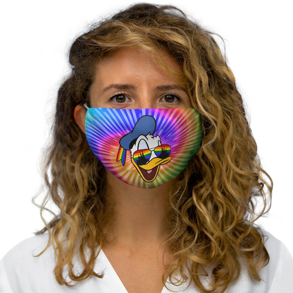 El pato ve el arcoíris Mascarilla facial de poliéster/algodón ajustada
