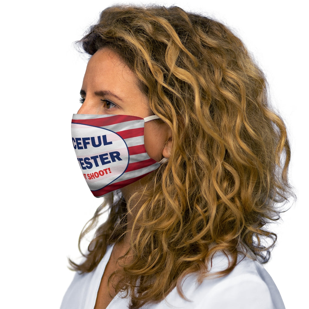 Manifestant pacifique - Ne tirez pas sur un masque facial en polyester/coton ajusté