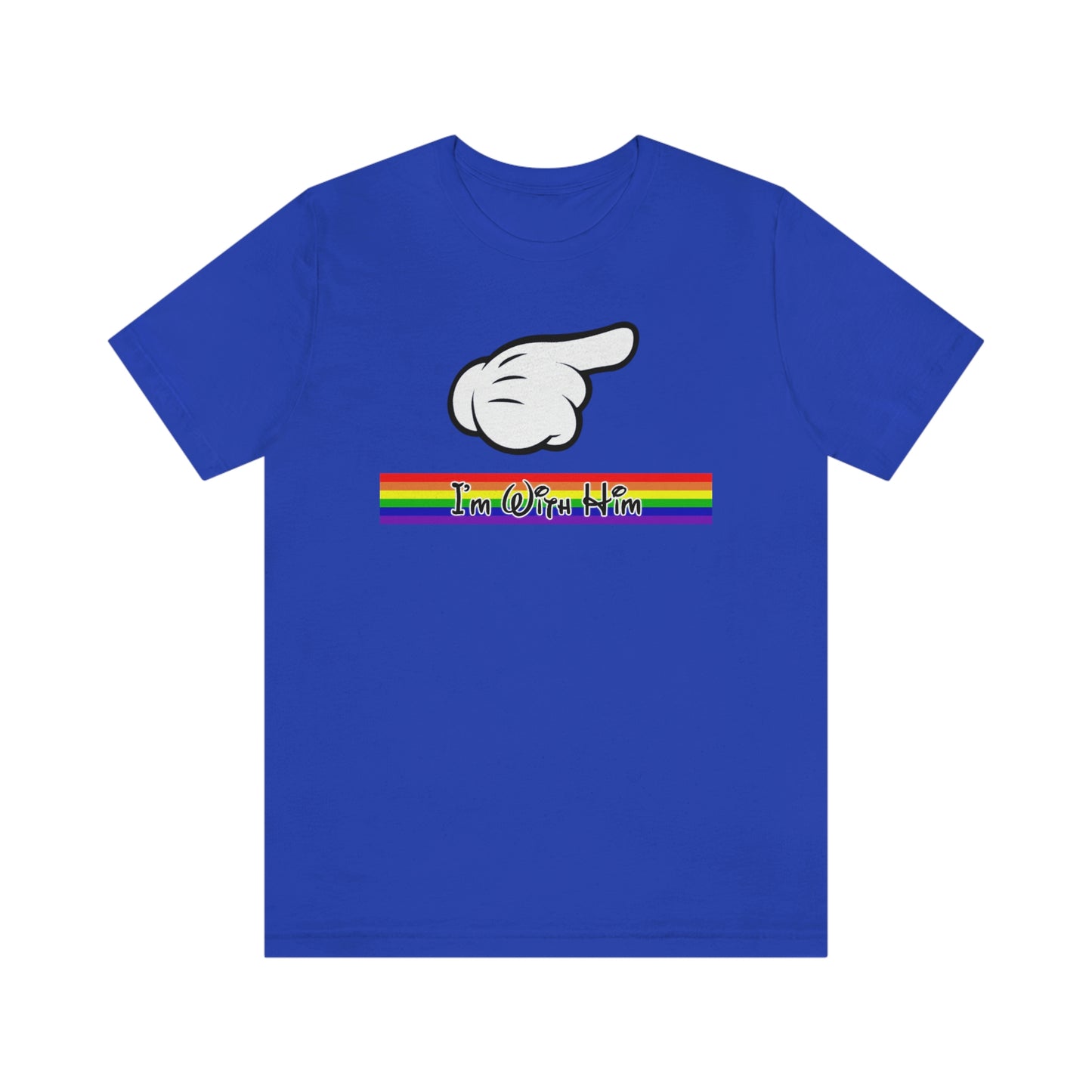 Je suis avec lui T-shirt adulte avec la main de la souris pointant vers la droite