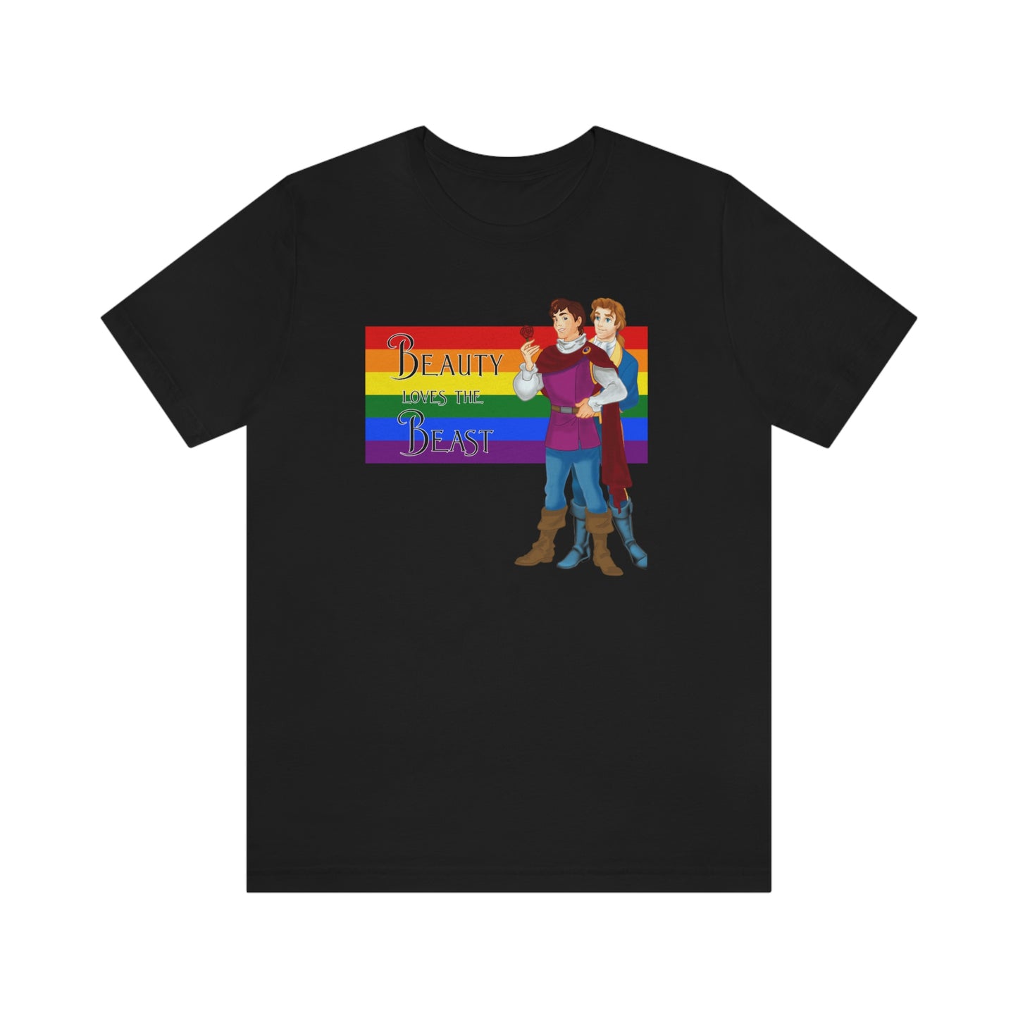 Gay Beauty Loves the Beast Adult T-Shirt
