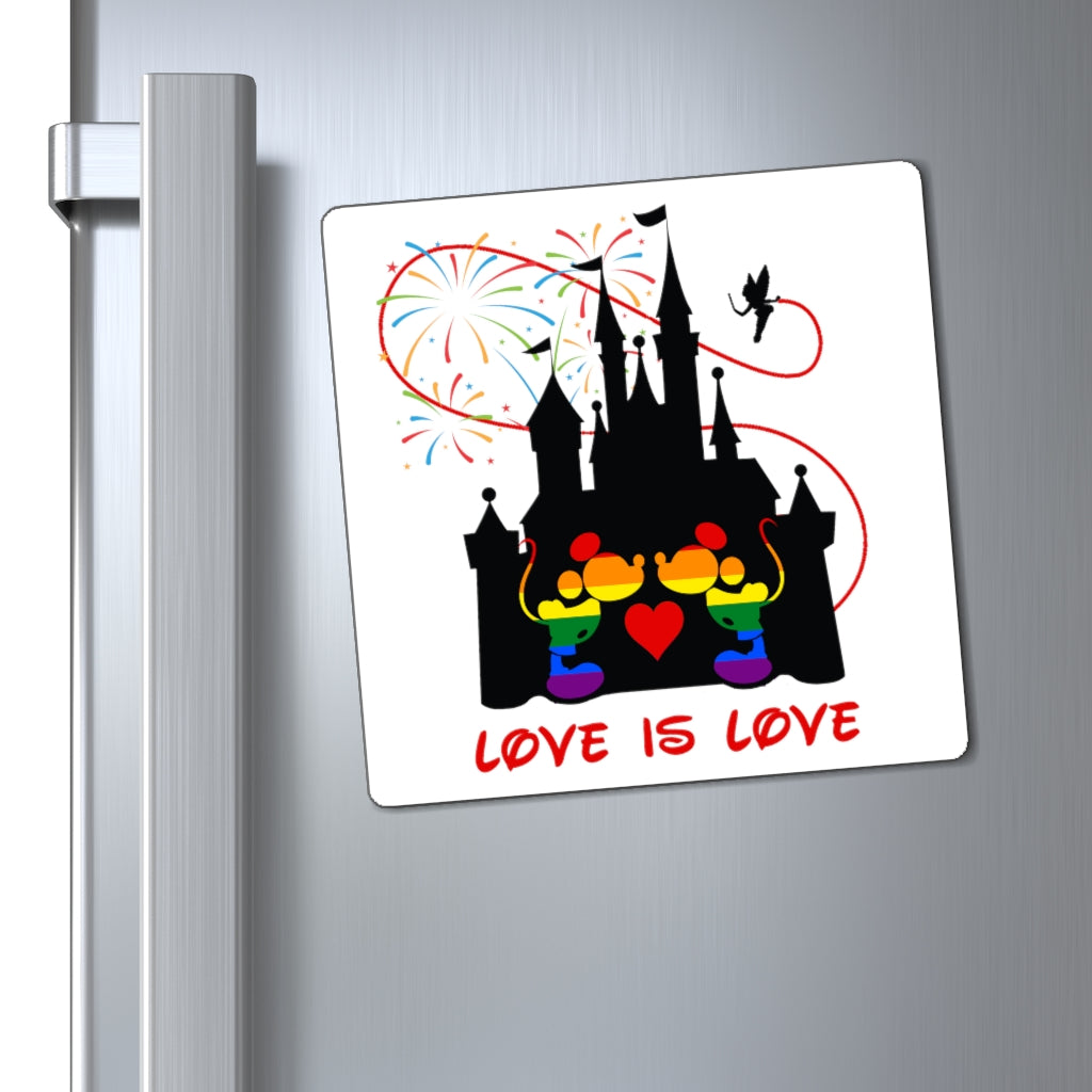 Gay Mice Kissing in the Castle Magnet - Car Magnet, Refrigerator Magnet
