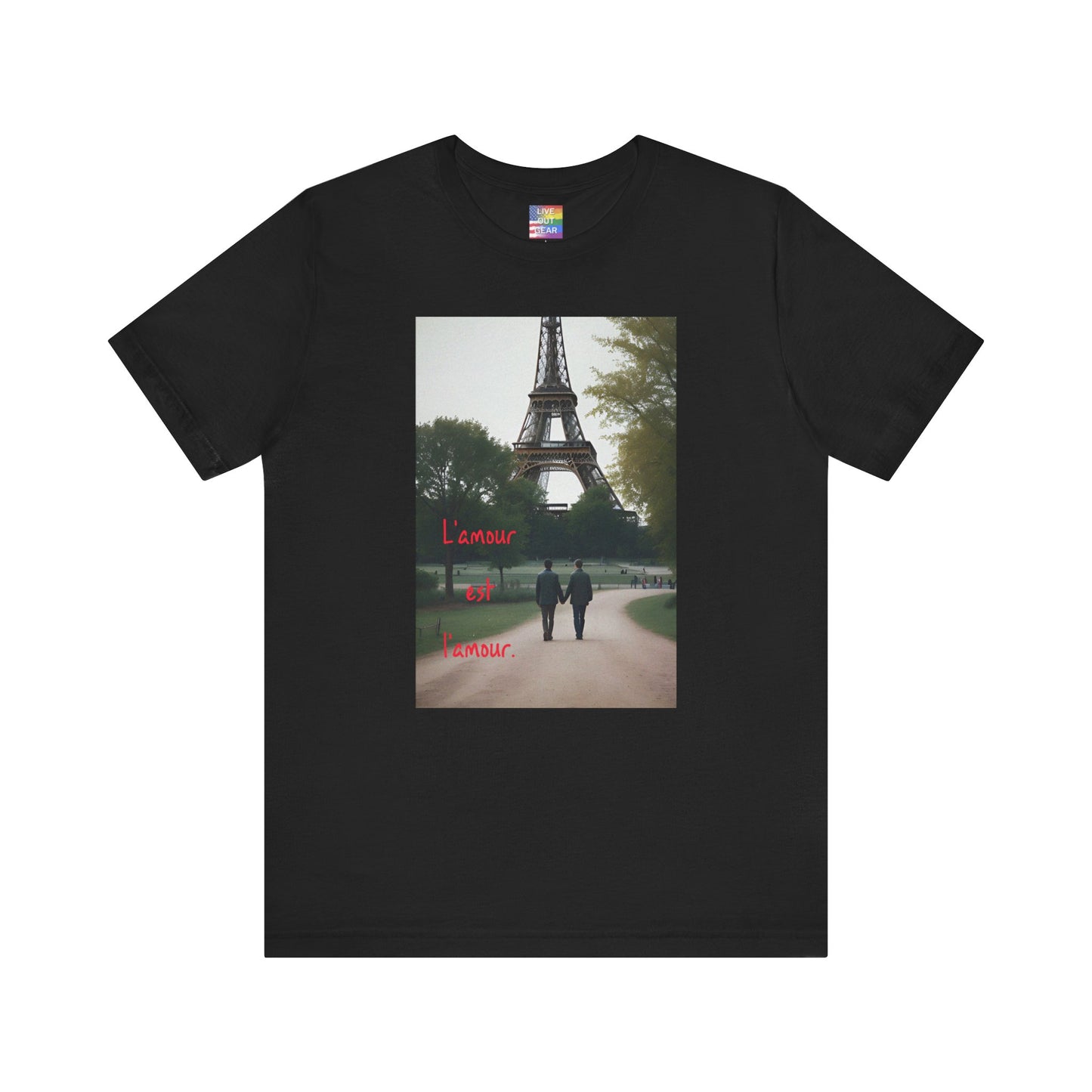 Black Gay Romance Eiffel Tower T-Shirt