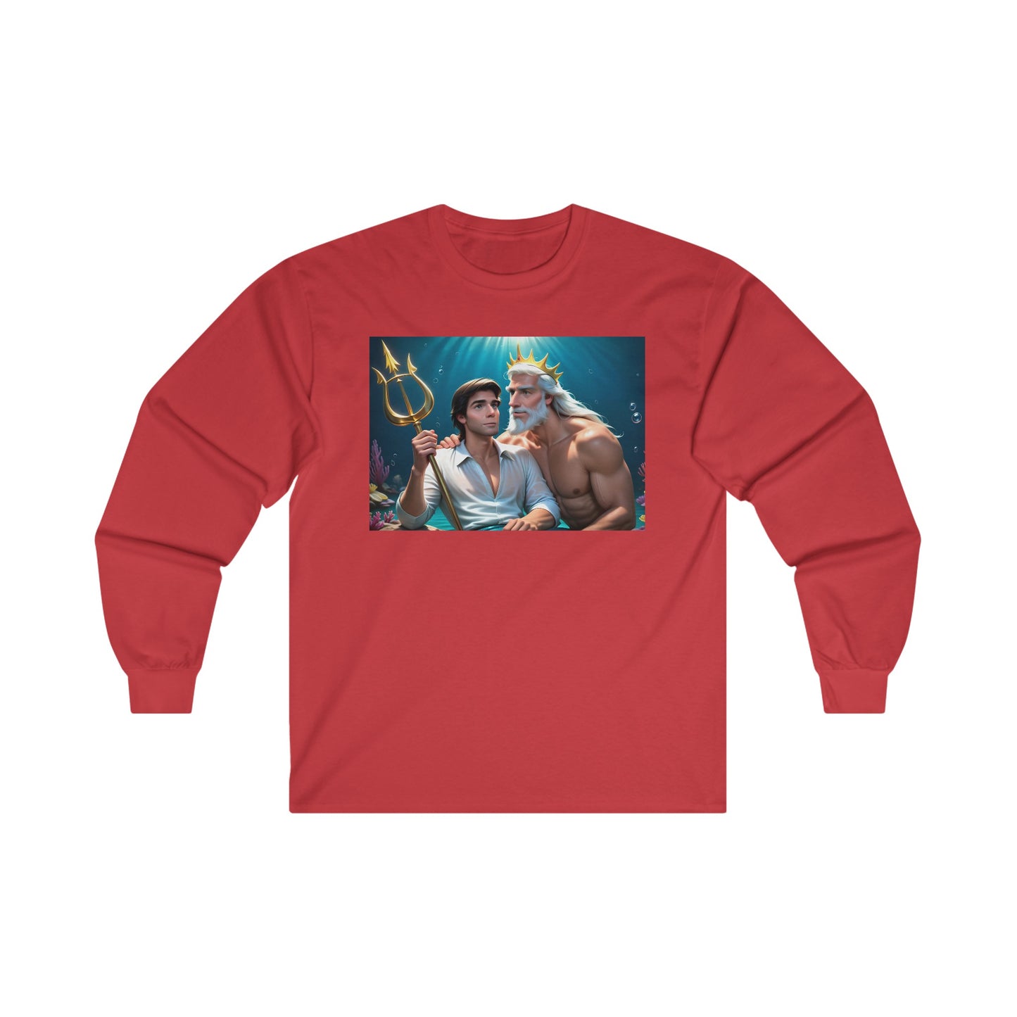 Red Gay Prince Eric and Daddy King Triton Long Sleeve T-Shirt