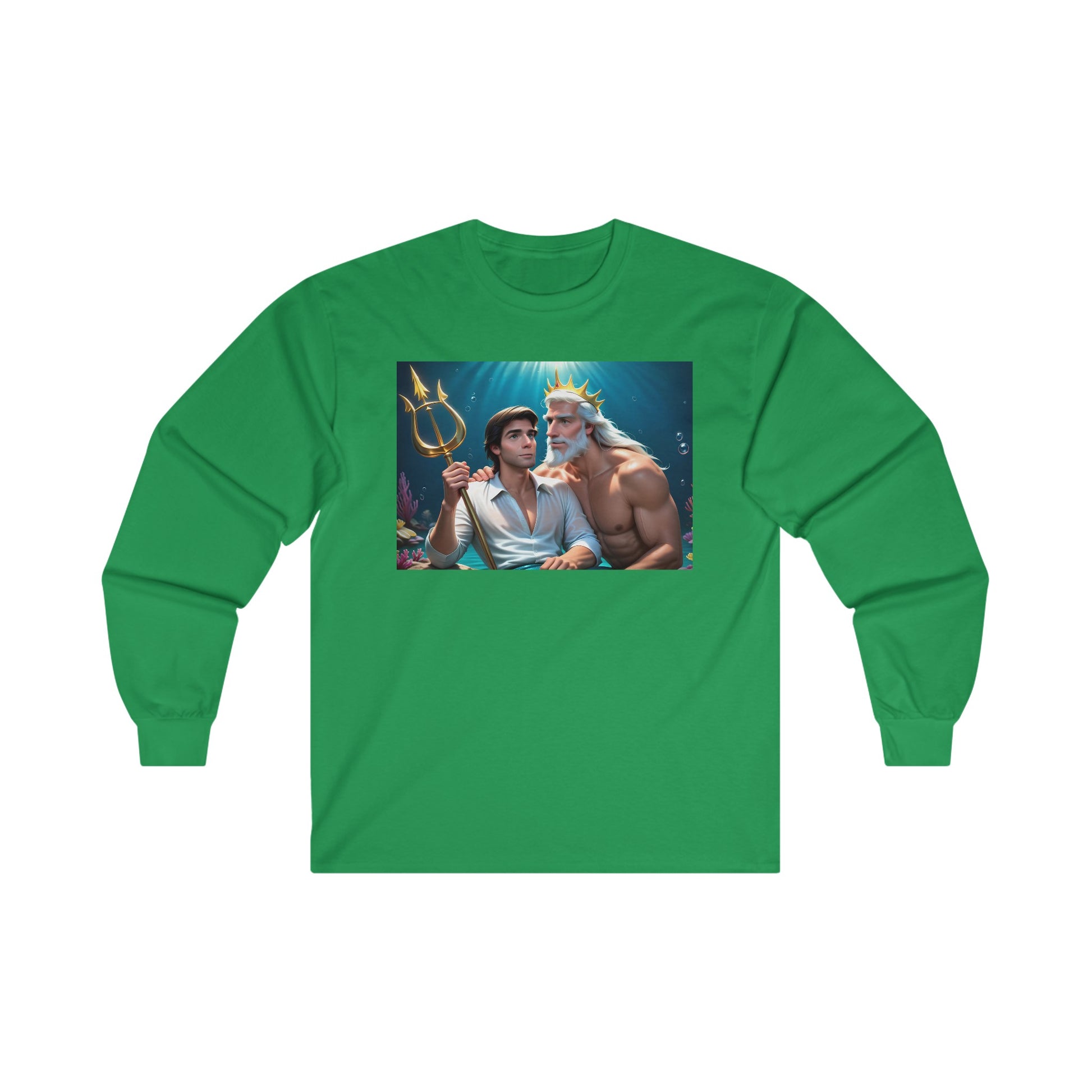 Green Gay Prince Eric and Daddy King Triton Long Sleeve T-Shirt