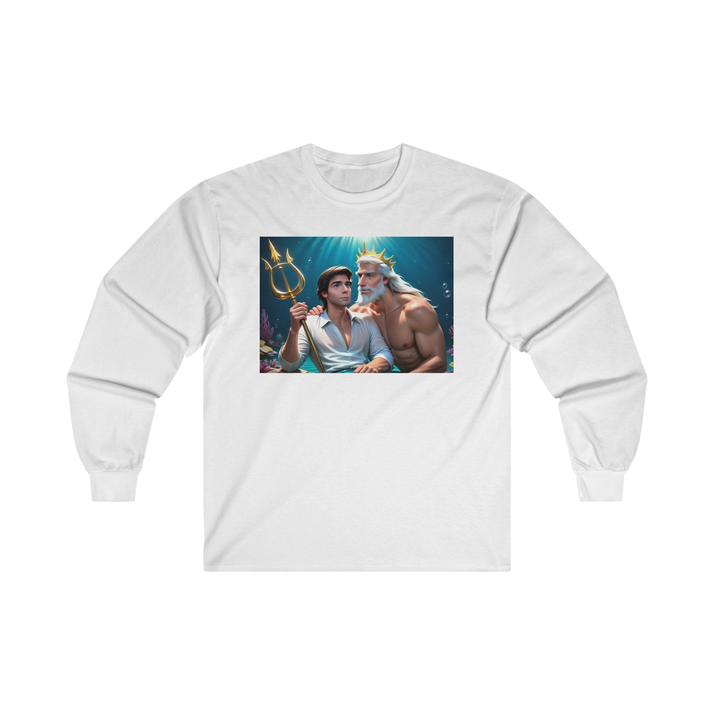 White Gay Prince Eric and Daddy King Triton Long Sleeve T-Shirt
