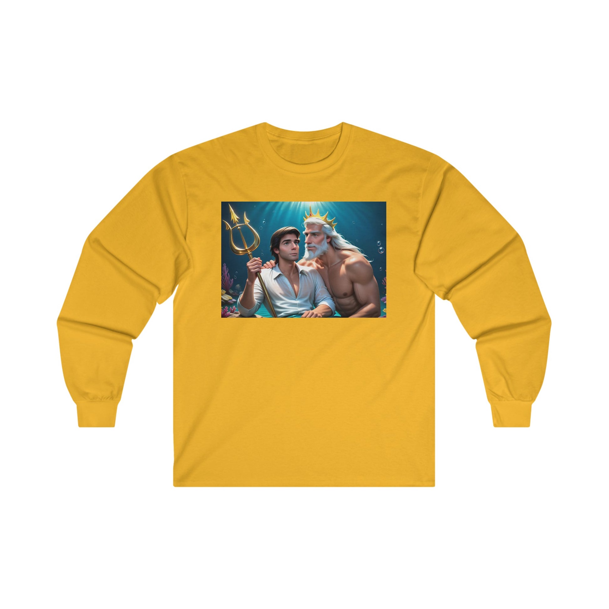 Gold Gay Prince Eric and Daddy King Triton Long Sleeve T-Shirt