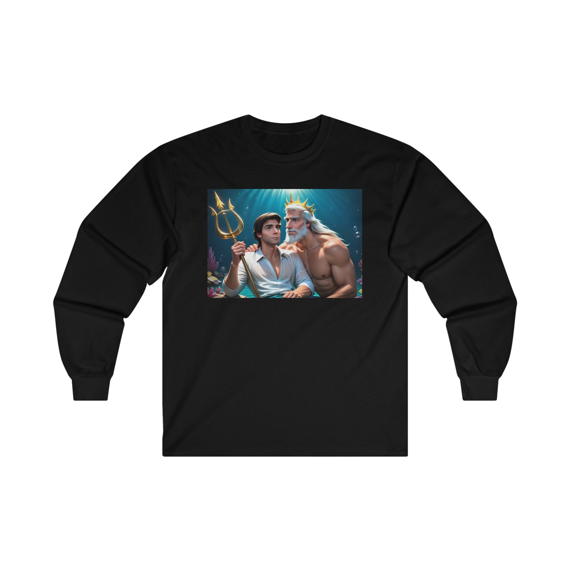 Black Gay Prince Eric and Daddy King Triton Long Sleeve T-Shirt