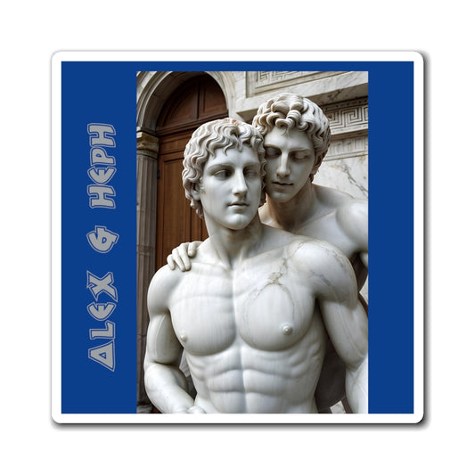 Alex & Heph Marble Statues - Alexander the Great and Hephaestion Magnet