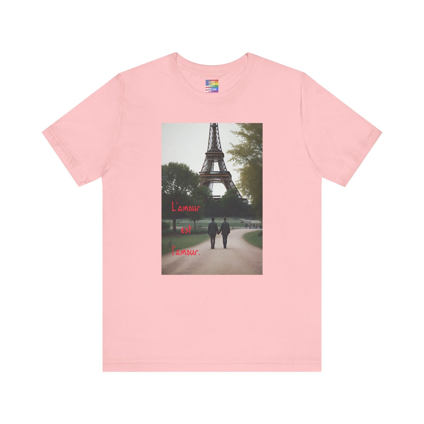 Pink Gay Romance Eiffel Tower T-Shirt