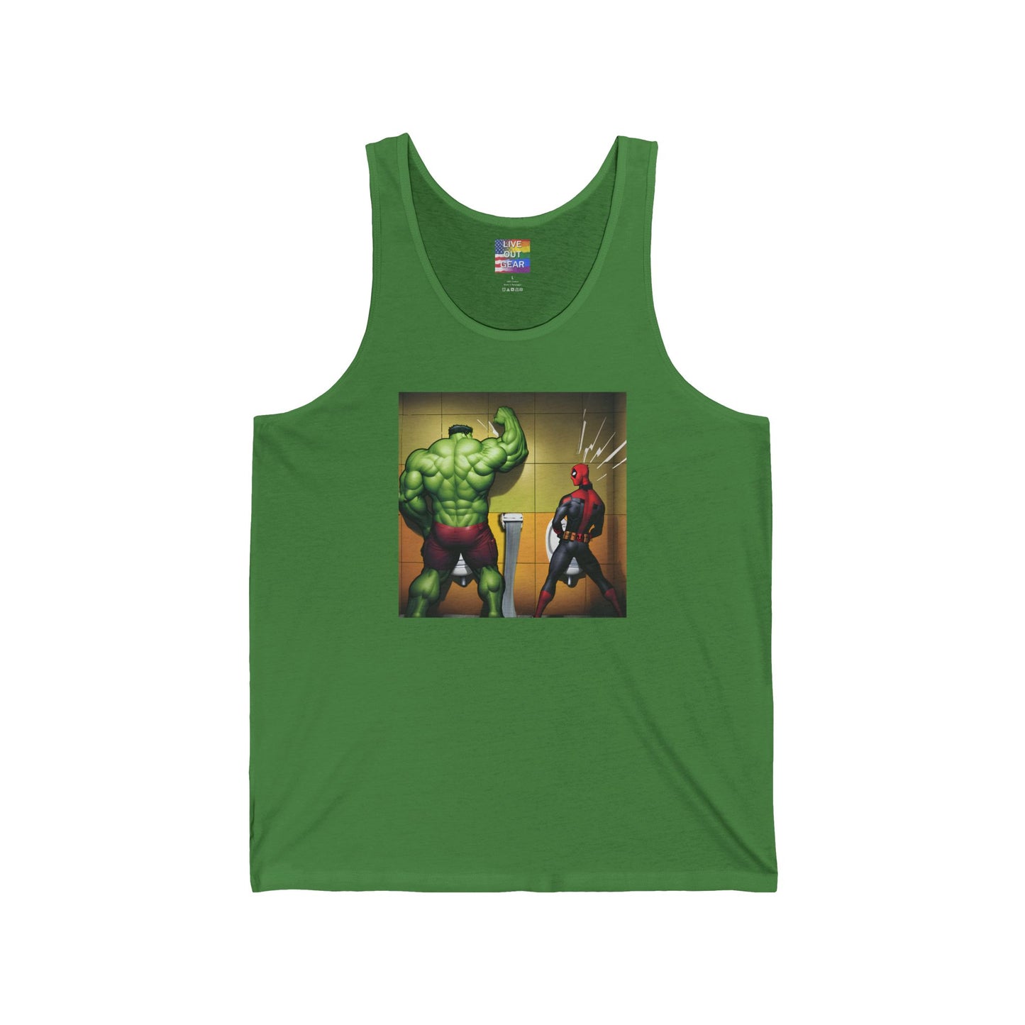 Fern Green Gay Superheroes Urinal Tank Top