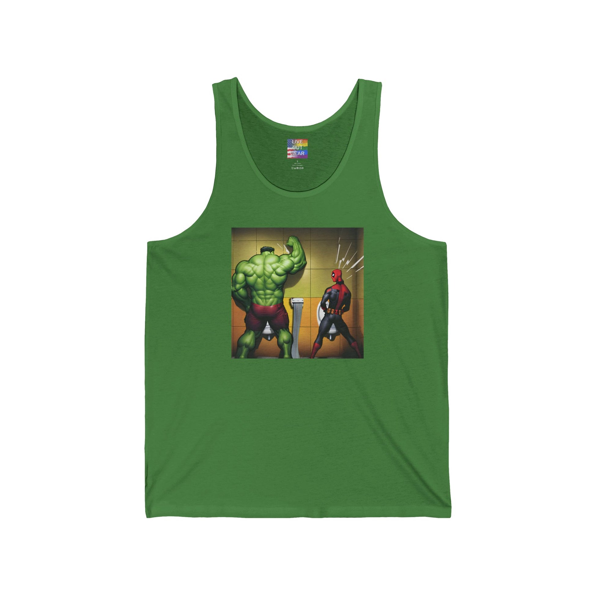 Fern Green Gay Superheroes Urinal Tank Top