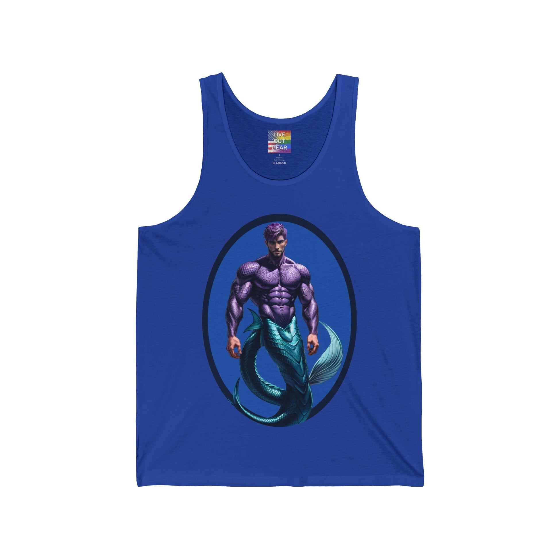 Royal Blue Purple Merman Tank Top