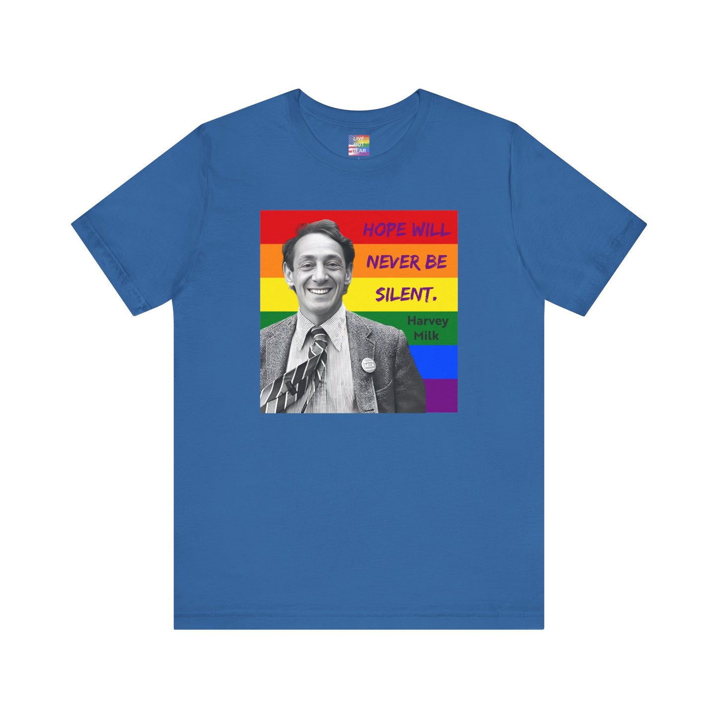 Blue Harvey Milk Gay Pride T-Shirt