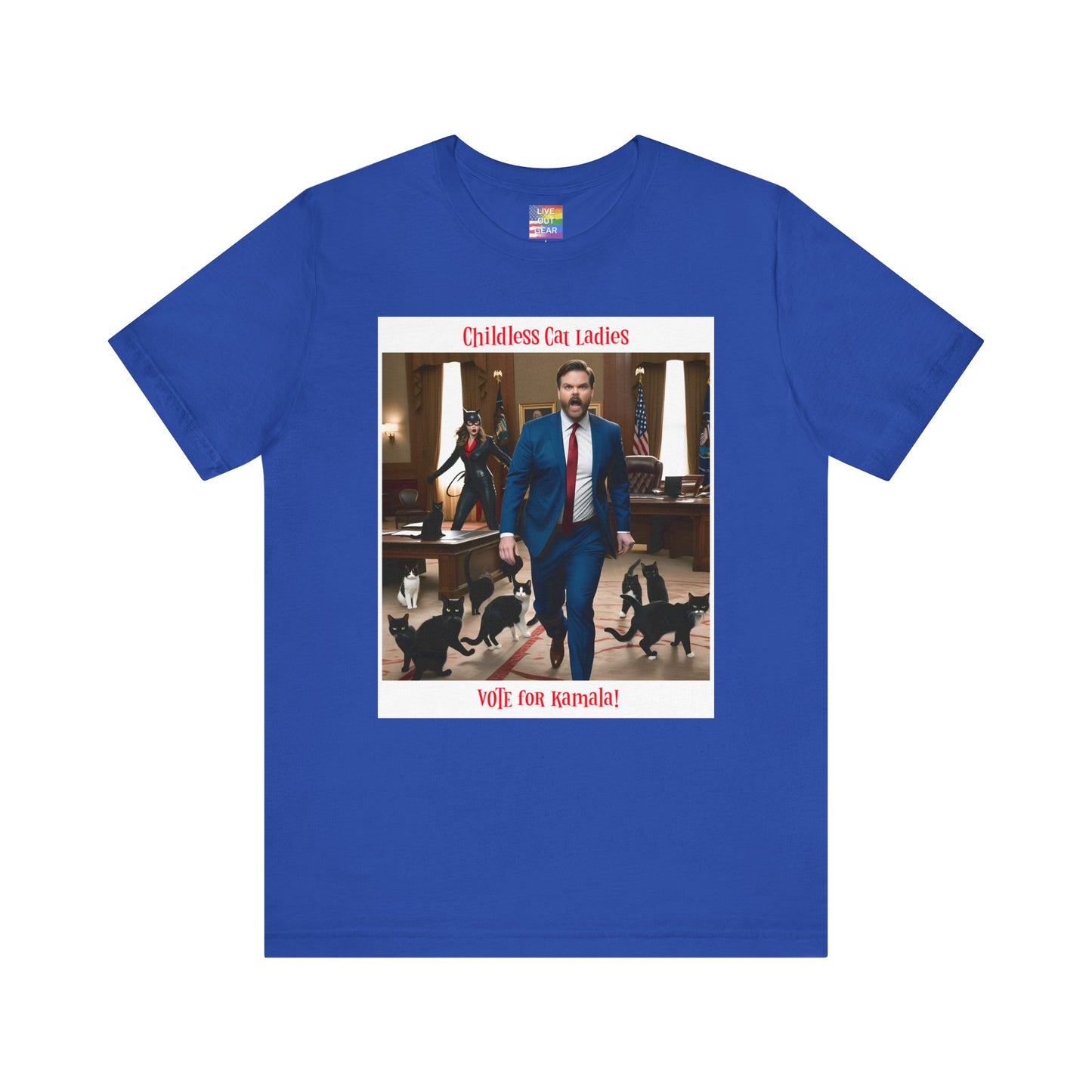 Royal Blus Childless Cat Ladies Vote for Kamala Harris T-Shirt