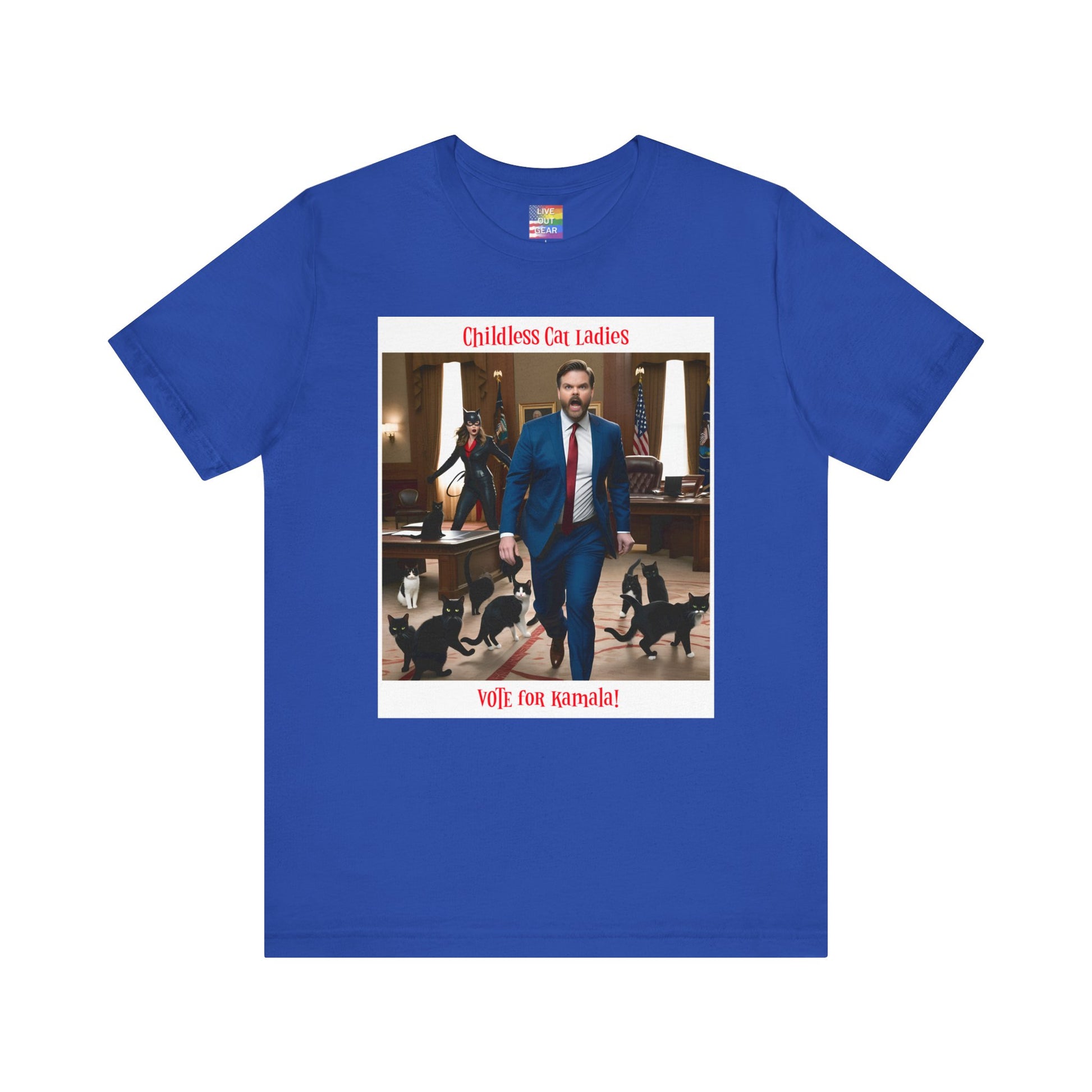 Royal Blus Childless Cat Ladies Vote for Kamala Harris T-Shirt