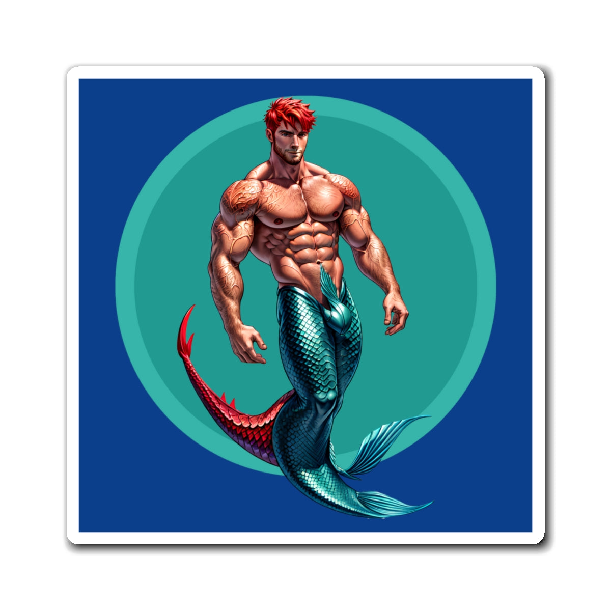 Red Merman Magnet