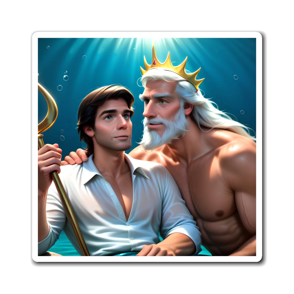 Prince Eric and King Triton Living Out Under the Sea Magnets