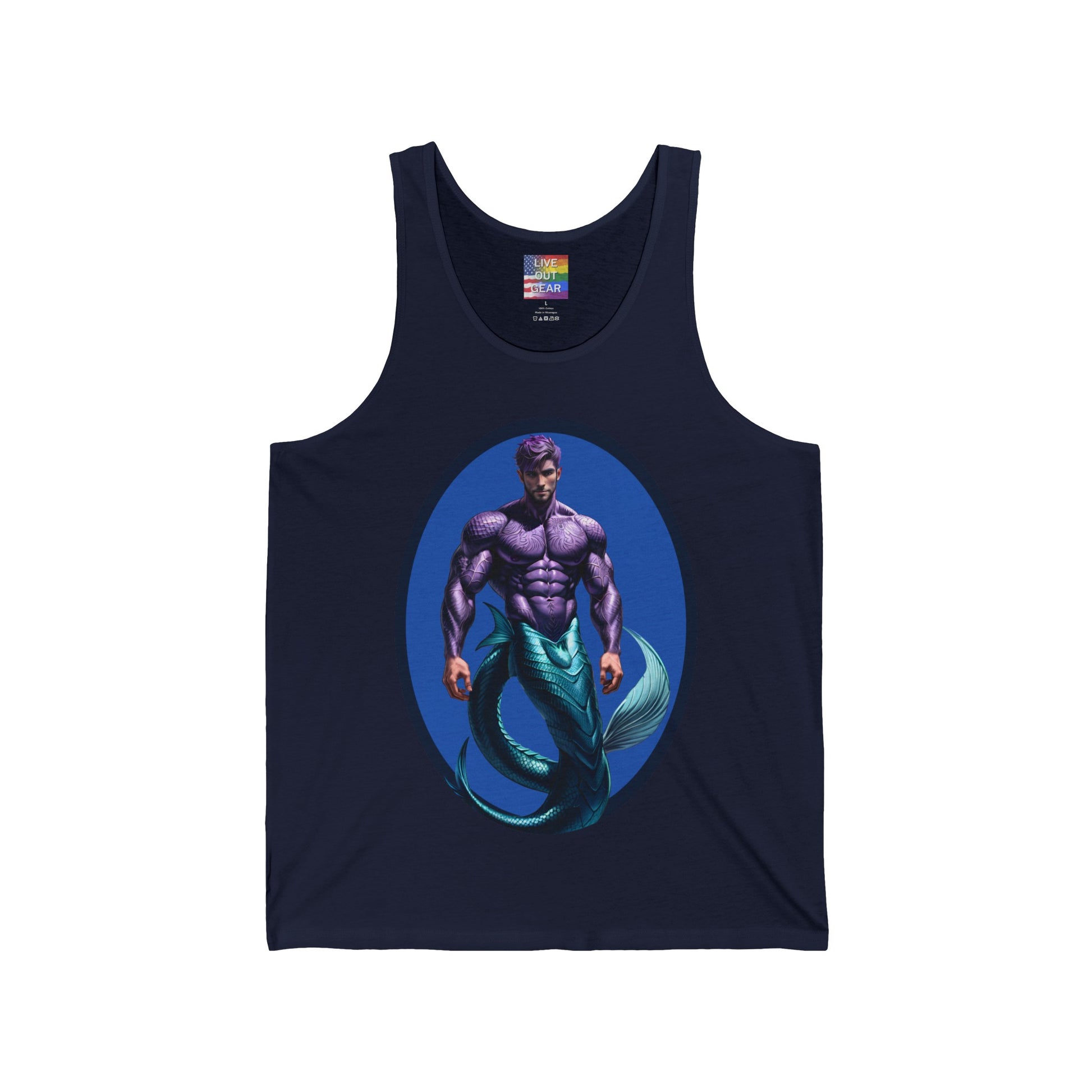 Navy Blue Purple Merman Tank Top