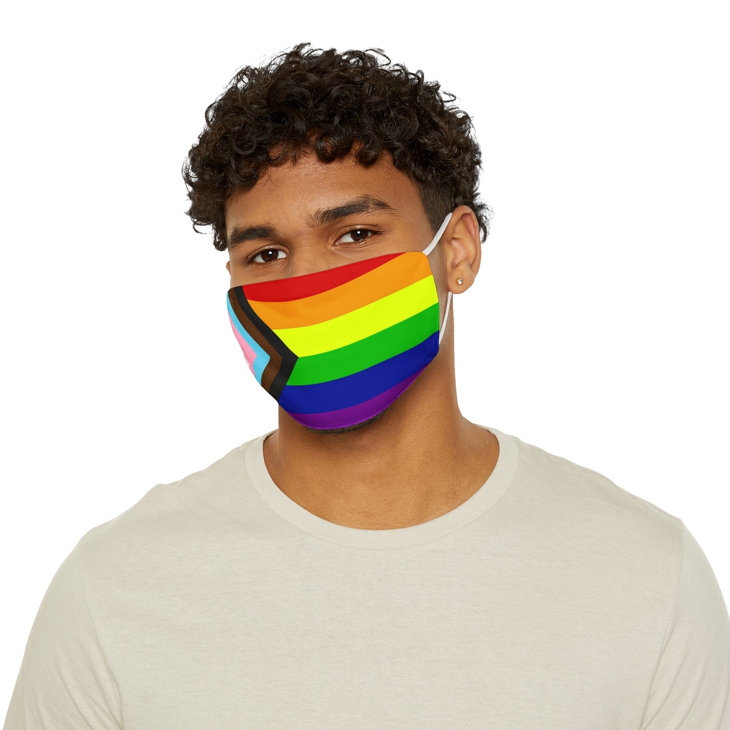 Nouveau masque facial en tissu ajusté Progress Pride LGBTQ