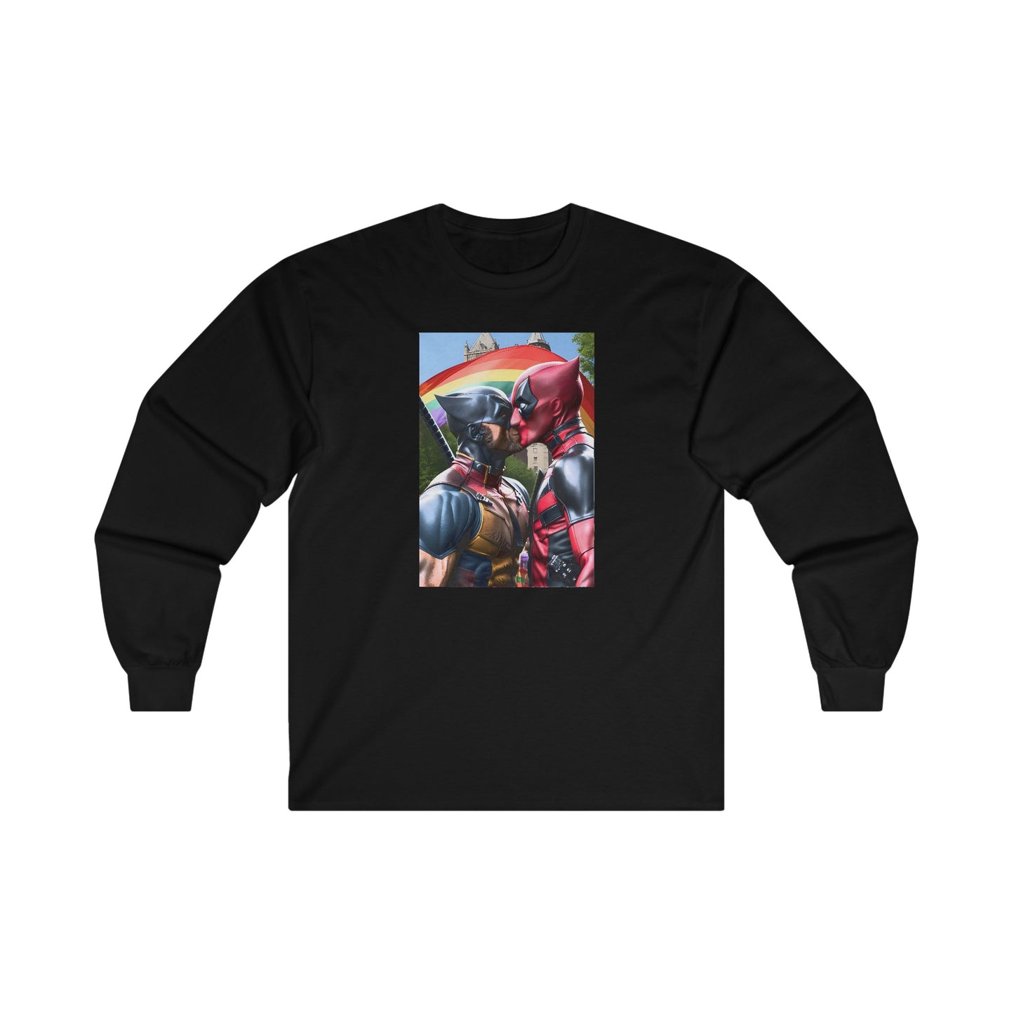 Black Superhero Gay Pride Kiss Ultra Cotton Long Sleeve T-Shirt Success