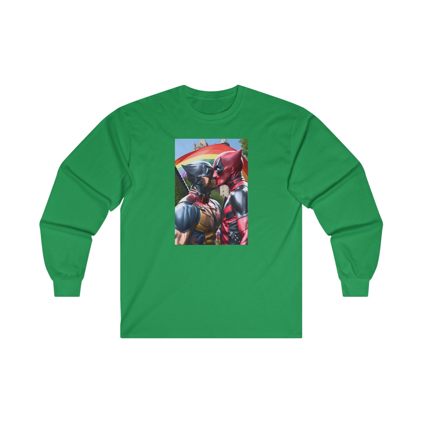 Kelly Green Superhero Gay Pride Kiss Ultra Cotton Long Sleeve T-Shirt Success